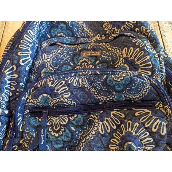 Vera Bradley Floral Quilted Blue Paisley Backpack Women\'s Adjustable Strap main image 12